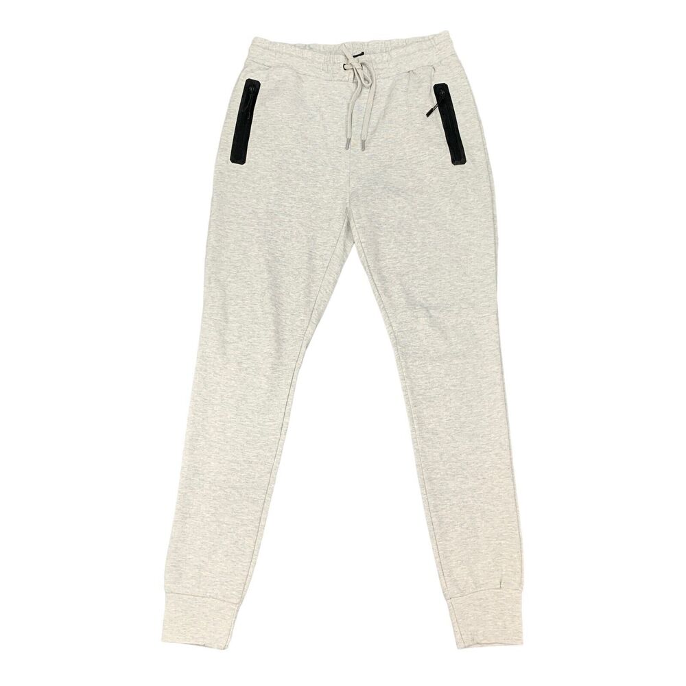 Verde Sweatpants Mens L Large Gray Slim Tapered Leg Drawstring Tie Cotton Blend